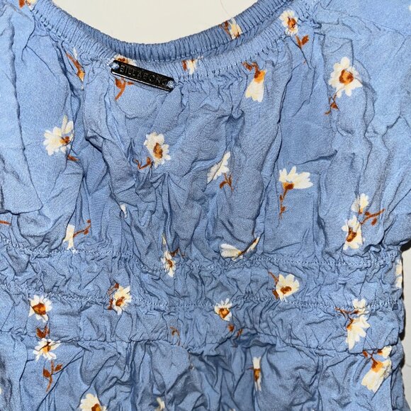 Billabong Women’s XS Light Blue Floral Sundress – Daisy Print Smocked Bodice - Picture 4 of 5